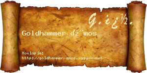 Goldhammer Ámos névjegykártya